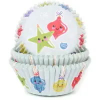 House of Marie Cupcake Vormpjes - Kerstballen - pk/50 - Baking Cups voor Muffins en Cupcakes