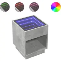vidaXL Nachtkastje met Infinity LED 40x40x50 cm betongrijs