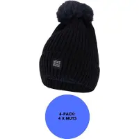 Heat Keeper Heatkeeper - Thermo muts + pompon dames - Navy - One size - 4- Stuks