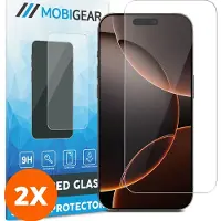 Mobigear Screenprotector geschikt voor Apple iPhone 16 Pro Max Glazen | Screenprotector - Case Friendly (2-Pack)