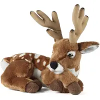 Living Nature - Pluche hert met gewei - bruin - knuffel - 29 cm - speelgoed