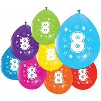 We Fiesta 16 Ballonnen 12″ 2 Zijdig bedrukt 8 jaar - Versiering Slinger Feestdecoratie Decoratie Verjaardag Jubileum Ballon Feest