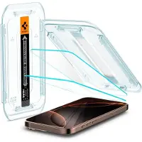 Spigen Geschikt voor Apple 16 Pro Max - Glas.tR EZ Fit Screenprotector - Met installatie - Transparant