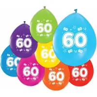 We Fiesta 16 Ballonnen 12″ 2 Zijdig bedrukt 60 jaar - Versiering Slinger Feestdecoratie Decoratie Verjaardag Jubileum Ballon Feest