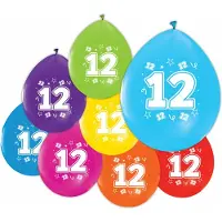 We Fiesta 16 Ballonnen 12″ 2 Zijdig bedrukt 12 jaar - Versiering Slinger Feestdecoratie Decoratie Verjaardag Jubileum Ballon Feest