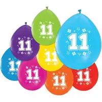 We Fiesta 16 Ballonnen 12″ 2 Zijdig bedrukt 11 jaar - Versiering Slinger Feestdecoratie Decoratie Verjaardag Jubileum Ballon Feest