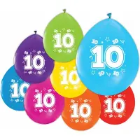We Fiesta 16 Ballonnen 12″ 2 Zijdig bedrukt 10 jaar - Versiering Slinger Feestdecoratie Decoratie Verjaardag Jubileum Ballon Feest