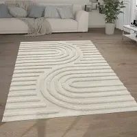 Paco Home Hoogpolig Vloerkleed Woonkamer Shaggy 3D Look Ethno Boho Vintage Look Zacht 230x330 cm