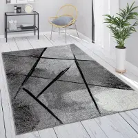 Paco Home Vloerkleed Grijs Woonkamer Vintage Laagpolig Geometrisch Abstract Patroon 160x230 cm