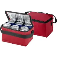 Bullet mini koeltas voor sixpack blikjes - 3x stuks - 3,5 liter - rood - 20 x 15 x 12 cm - lunchtrommel