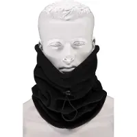 Heat Keeper Zwarte thermo fleece neksjaal/windvanger voor volwassenen - Multifunctionele morf sjaal - Gezichtsbedekker - Nekwarmers