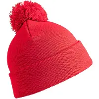 Result Trendy warme wintermuts in het rood met pom pom voor volwassenen -