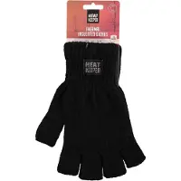 Heat Keeper Zwarte vingerloze thermo handschoenen/mofjes voor heren - Warme