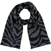 Sarlini Luxe gebreide kindersjaal met zebra print antraciet