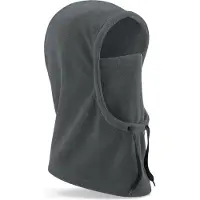 Beechfield Bivak muts / balaclava - Wintermuts - grijs - 100% fleece polyester - met windvanger - volwassenen