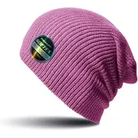 Result Warme gebreide Beanie wintermuts in het roze voor volwassenen - Damesmutsen / herenmutsen - 100% polyacryl