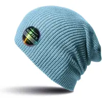 Result Warme gebreide Beanie wintermuts in het lichtblauw voor volwassenen - Damesmutsen / herenmutsen - 100% polyacryl