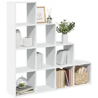 vidaXL Kamerscherm / boekenkast 4-laags 131,5x29x131,5 cm hout wit