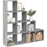 vidaXL Kamerscherm / boekenkast 131,5x29x131,5 cm hout grijs sonoma