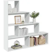 vidaXL Kamerscherm / boekenkast 4-laags 143,5x29x143,5 cm hout wit