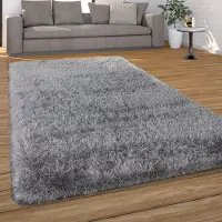 Paco Home Hoogpolig Vloerkleed Woonkamer Shaggy Eenkleurig Zacht Modern 200 cm Rund