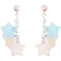 Behave – Oorbellen – 925 Sterling Zilveren Tross Oorbellen met Stervormige gekleurde Schelpenhangers en Zoetwaterparel