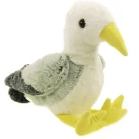 Creation pluche zeemeeuw knuffeldier - grijs/wit - met geluid - 40 cm