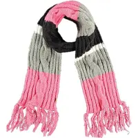Sarlini Luxe bordeaux roze/grijze gebreide sjaal voor kinderen - Winteraccessoires - Winterkleding/buitenkleding accessoires voor kinderen