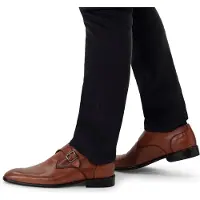 Manfield leren gespschoenen cognac male | Maat: 44