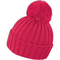 Result Grof gebreide winter muts roze/rood voor volwassenen - Warme muts