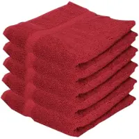 Jassz 5x Voordelige badhanddoeken rood 70 x 140 cm 420 grams - Badkamer textiel handdoeken