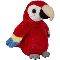 Ravensden Pluche knuffel dieren rode macaw papegaai vogel van 15 cm - Vogel knuffels