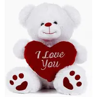 Heunec Valentijn knuffel beertje - hartje I Love You - 27 cm - pluche - knuffelbeer- Valentijn cadeautje voor hem/haar