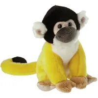 Nature Planet pluche knuffel Squirrel aapje - 18 cm - geel/zwart - apen knuffeldieren - Knuffeldier