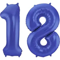 Folat Leeftijd feestartikelen/versiering grote folie ballonnen 18 jaar paars 86 cm - Ballonnen