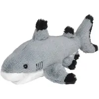 Nature Planet pluche zwartpuntrifhaai knuffeldier - grijs - zwemmend - 35 cm - Knuffel zeedieren