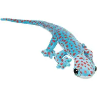 Nature Planet Knuffeldier Gekko Hagedis - zachte pluche stof - premium knuffels - blauw - 62 cm - Knuffeldier