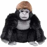Nature Planet Knuffel aap zwarte gorilla 18 cm - Knuffel bosdieren
