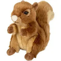 Nature Planet pluche knuffel - rode eekhoorn - 18 cm - dieren knuffels - Knuffeldier