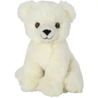 Nature Planet pluche knuffel ijsbeer - wit - 16 cm - ijsberen - Knuffeldier