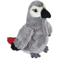 Ravensden Pluche grijze roodstaartpapegaai knuffel - 15 cm - Papegaaien vogel knuffels - Vogel knuffels