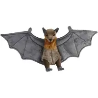 Ravensden pluche vleermuis knuffeldier - grijs - 36 cm - Vleermuizen knuffels - Knuffeldier