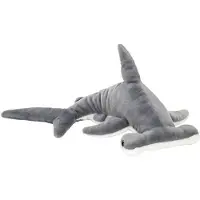 Nature Planet pluche knuffeldier - Hamerhaai - grijs - 54 cm - Haaien - Vissen - Zeedieren - Knuffel zeedieren