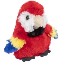 Nature Planet Pluche Papegaai knuffeldier - rood - 13 cm - Dieren knuffels cadeau - Vogel knuffels