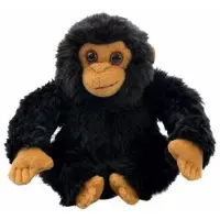 Nature Planet Chimpansee aap knuffeltje/knuffeldier - zwart - stof - 18 cm - Knuffel bosdieren