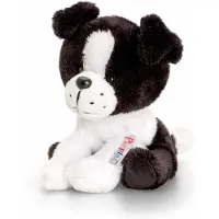 Keel Toys Zittende pluche honden Border Collie knuffel 14cm - Knuffel huisdieren