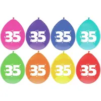 Haza Leeftijd verjaardag thema ballonnen 35 jaar 24x stuks 29 cm - Ballonnen