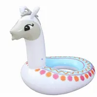 Merkloos Opblaas alpaca/lama dieren 95 cm zwemband/zwemring - Zwembanden
