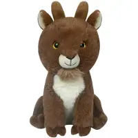 Sandy Knuffeldier Geit Gerrit - zachte pluche stof - dieren knuffels - bruin - 23 cm - Knuffel boederijdieren