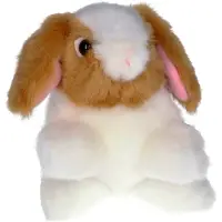 Nature Planet Pluche knuffel konijn bruin/wit 18 cm - Knuffel huisdieren